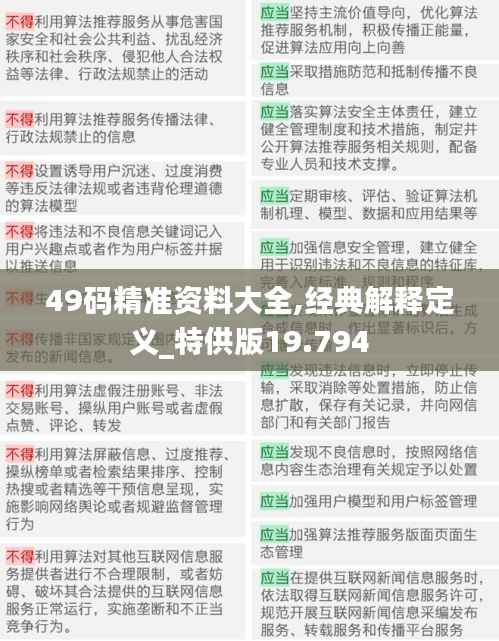 49码精准资料大全,经典解释定义_特供版19.794