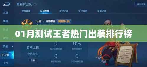 01月测试王者热门出装排行榜大揭秘